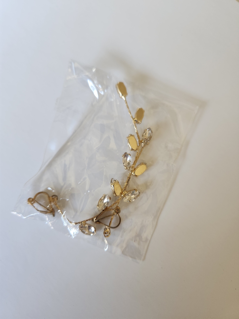 Gold Crystal Clip-on Earrings